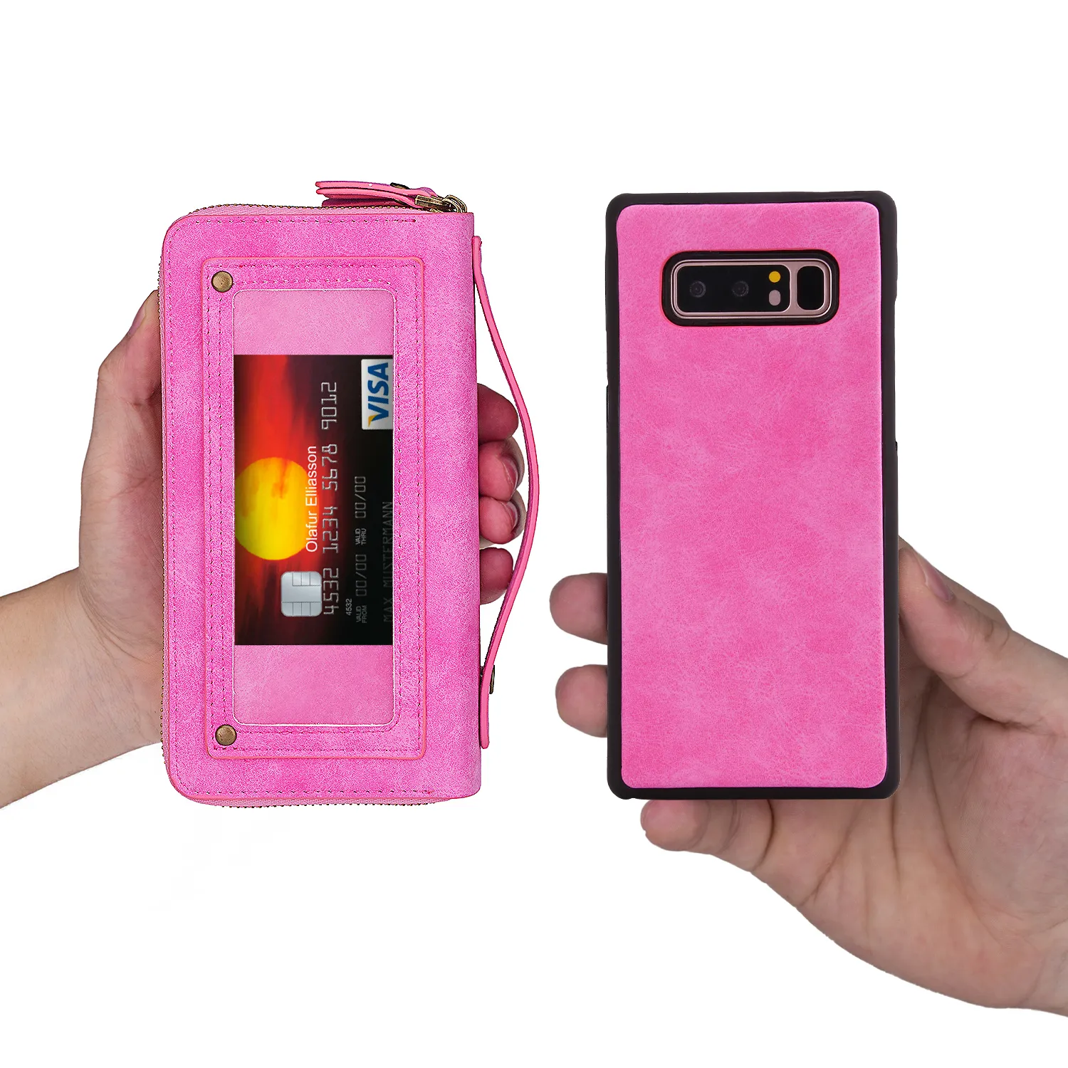 Retro Double Rits Portemonnee Telefoon Case voor Samsung Galaxy Note 8 S6 S7 Edge S8 S9 Plus zonder retailpakket