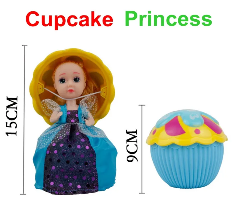 6 Sztuk / Box Duży Magiczny Cupcake Pachnący Princess Doll Dom Ciasto Transforma do księżniczki Doll Lalki 15 cm Wysokość