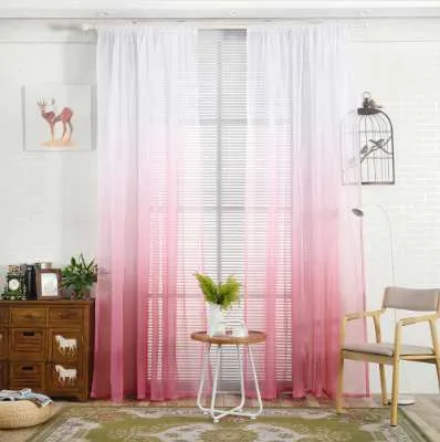 1pcs 200x100cm Gradient Sheer Curtain Tulle Window Behandling Voile Drape Valance 1 Panel tyg Tryckta gardiner för sovrum