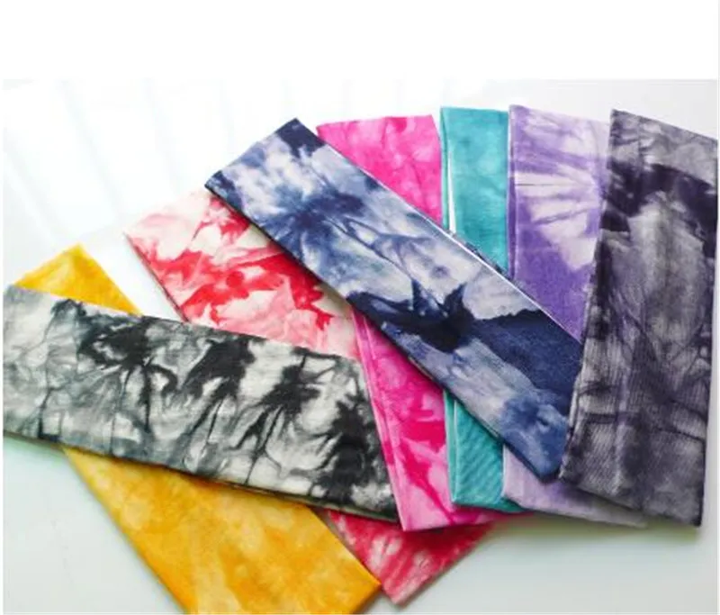 Fasce elastiche unisex Tie Dye Sport Yoga Fascia capelli Turbante in cotone Accessori capelli i