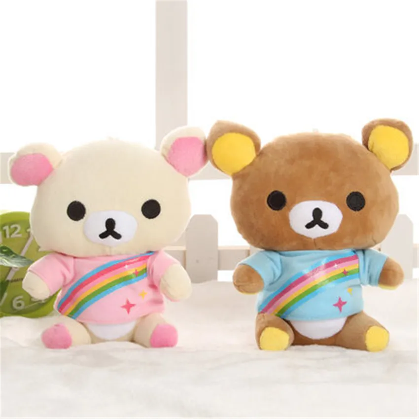 Rilakkuma ayı peluş oyuncak kolye 18cm doldurulmuş rahat ayı bebekleri kawaii severler hayvanlar peluş oyuncak hediye araba kolye2496976