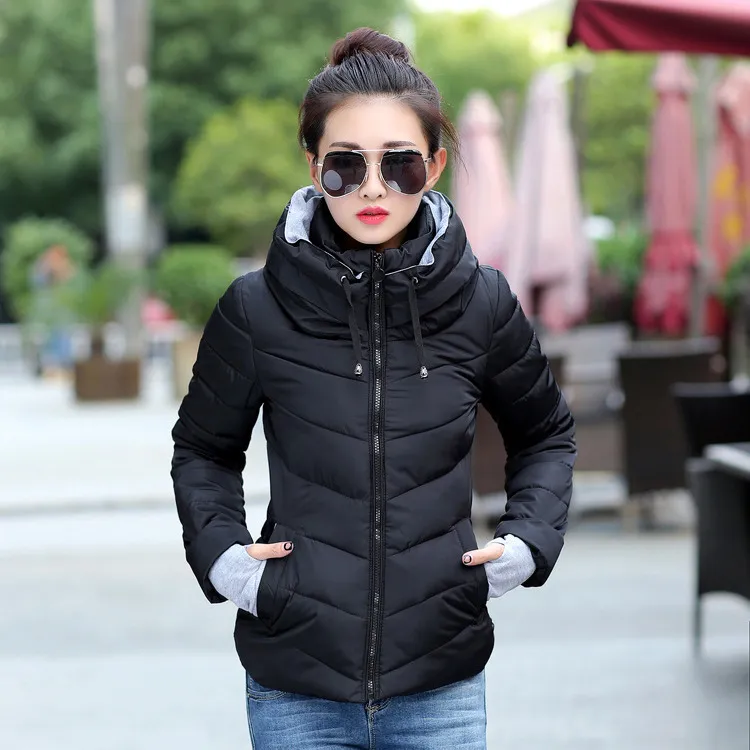 Women Parka Fashion Autumn Winter Jacket Women Winter Coat Female Parkas slim hooded Office Lady Cotton Jacket coat Plus Size