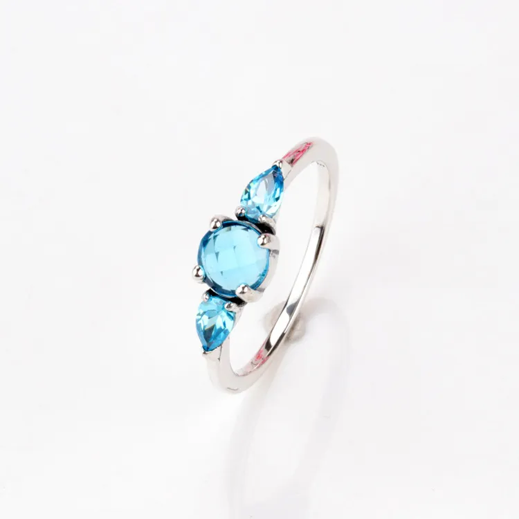 100% 925 Bague de saphir en diamant bleu en argent sterling avec des boîtes d'origine Ajustement Rue de mariage Gift pour la Saint-Valentin pour les femmes2821030