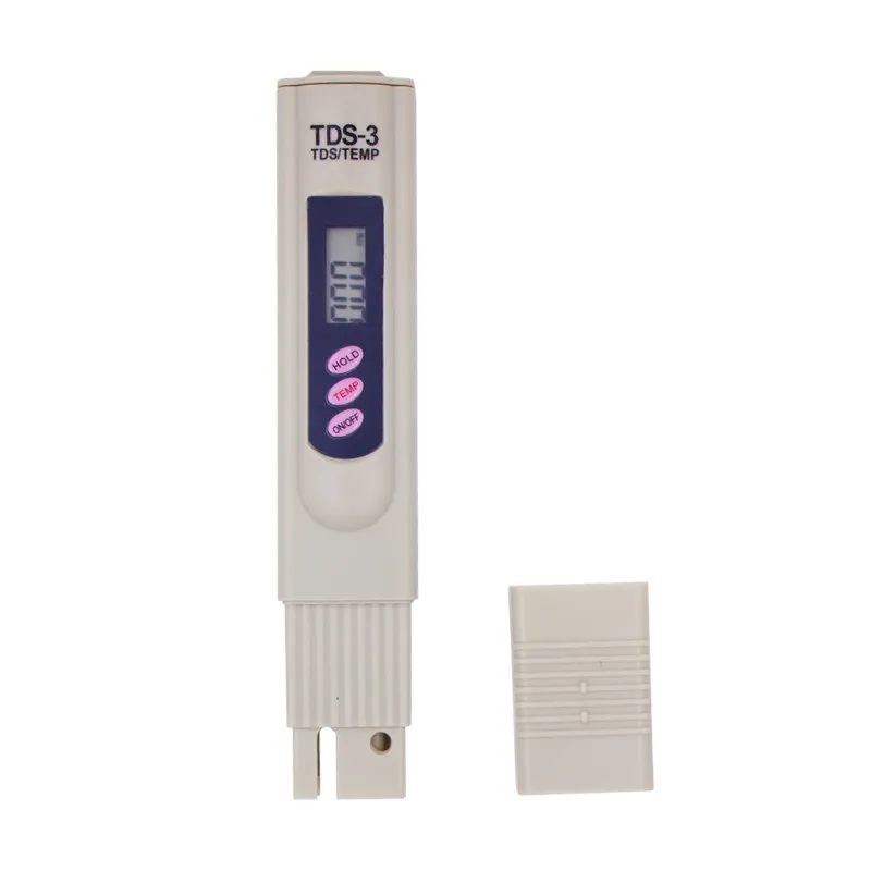 TDS-3 TDS 미터 디지털 LCD 스크린 필터 펜 온도 PPM 테스터 스틱 물 순도 테스터 0-9990 PPM 온도 펜