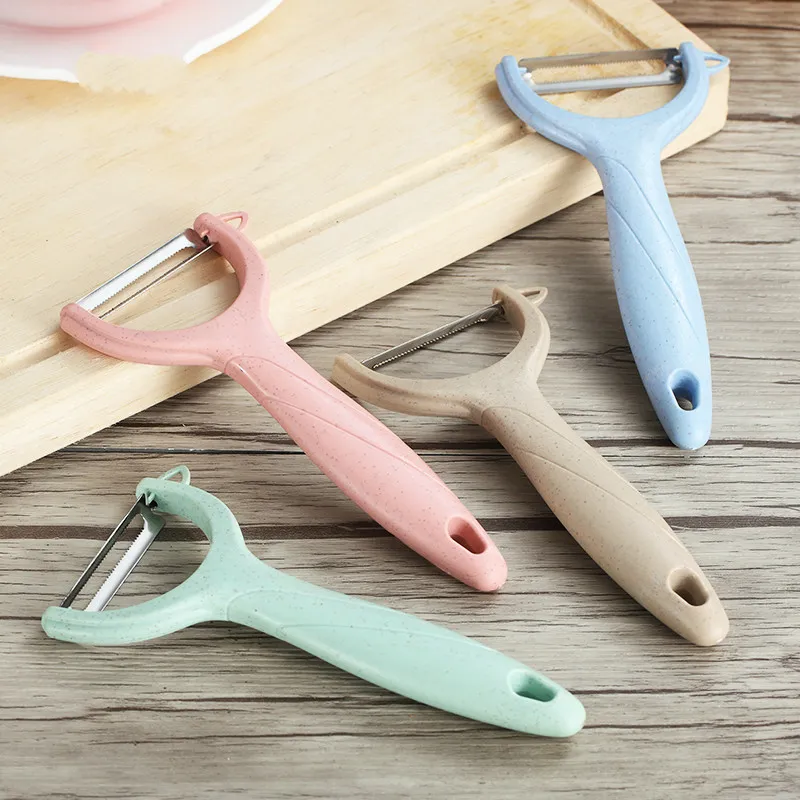 Vendita calda 1 Set Paglia di Grano Pelapatate Carota Zester Affettatrice Eco-Friendly Frutta Verdura Strumenti Accessori Da Cucina