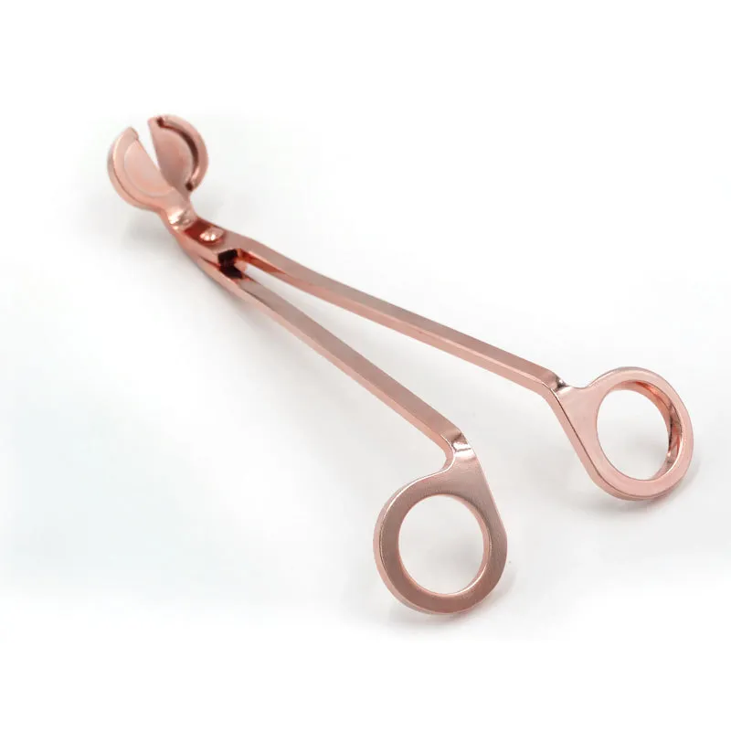 Rosa de ouro 18 cm de Aço Inoxidável Vela Wick Trimmer Lâmpada de Óleo Guarnição Tesoura tesoura cortador Clipper Snuffer Ferramenta Clipper Gancho LZ1518