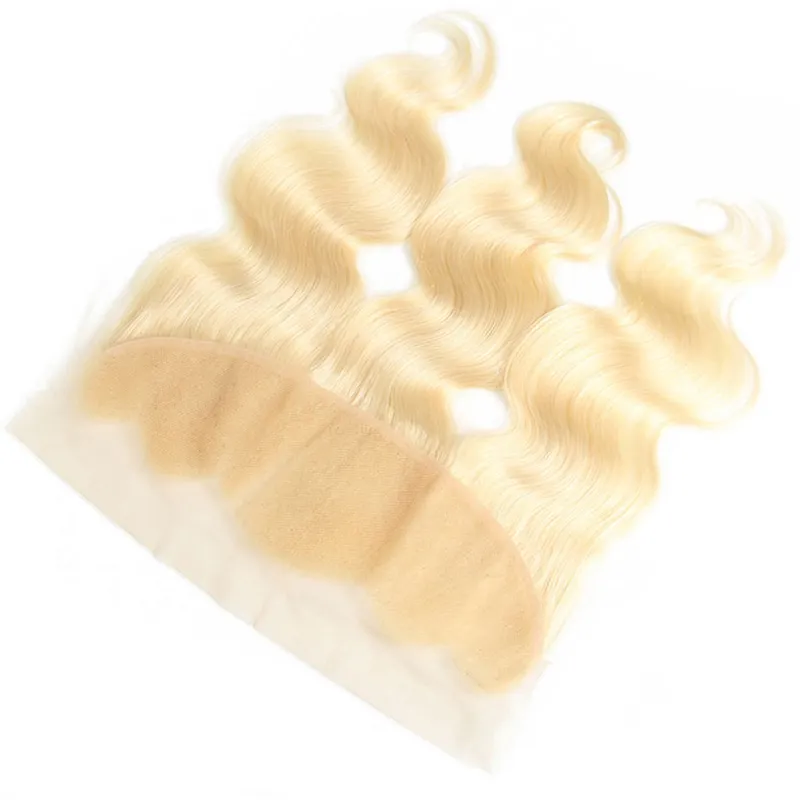 ペルーの金髪のバージンヘア13 * 4バンドルボディウェーブブラジルのマレーシアのカラー613ブロンドの金髪の毛髪織り10-24インチ