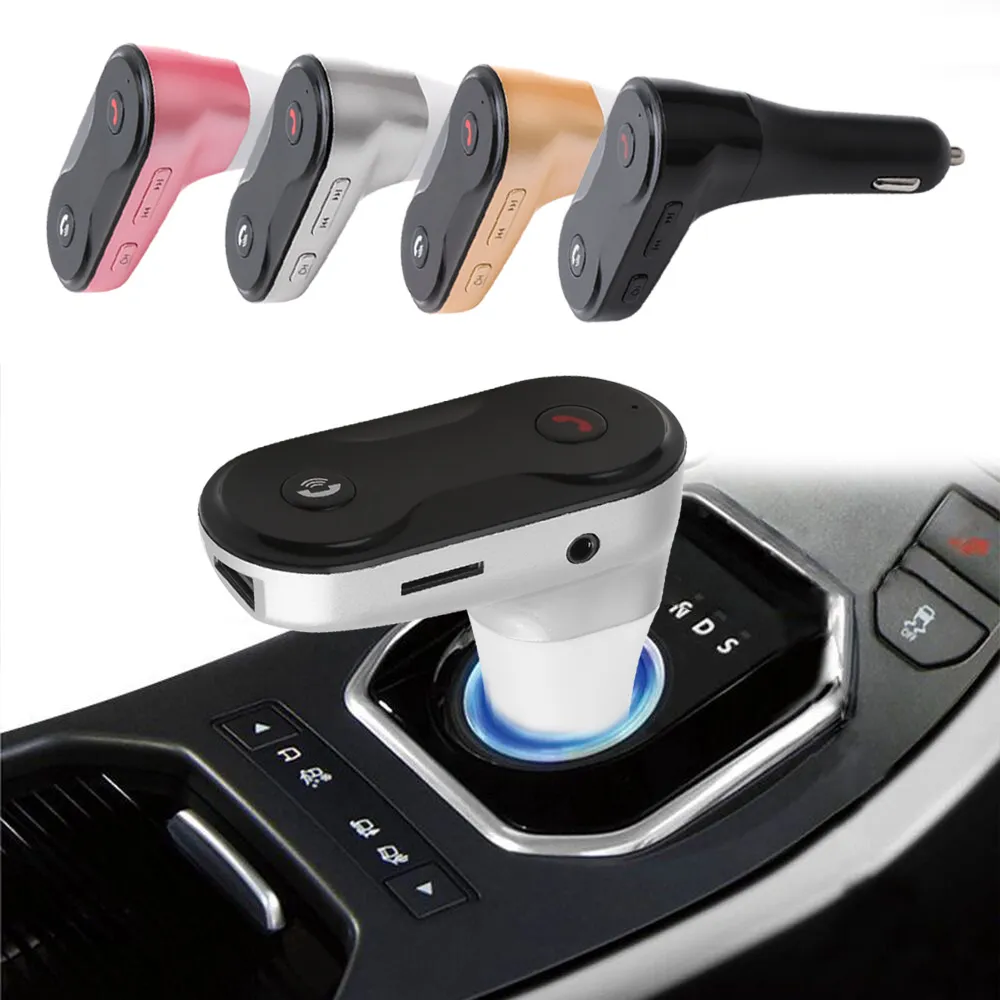 Hands free Bluetooth Car Kit C8 FM Transmitter Modulator Car Charger AUX Hands Free Music Mini MP3 Player SD USB LCD 