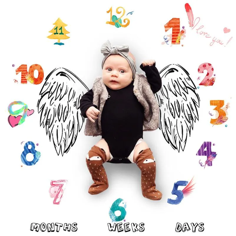 Newborns Baby Blanket Background Wing Printed Blanket Rug Baby Blanket Babies Photo Props Fabrics Accessories Photography Props 14 Designs