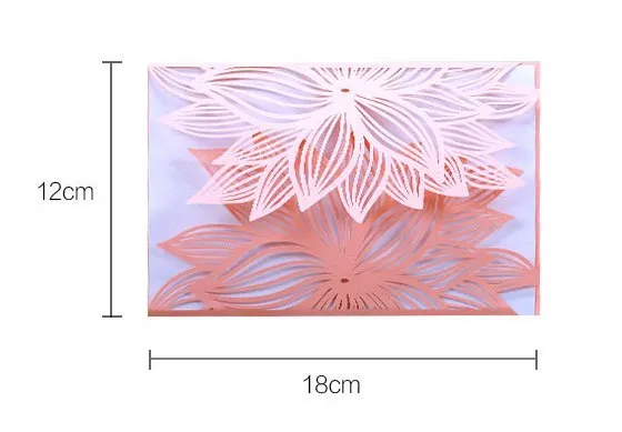 قص الليزر دعوات بطاقات دعوة الزفاف مخصصة في 40 الألوان مع الزهور دعوات الزفاف شخصية جوفاء # BW-I0501