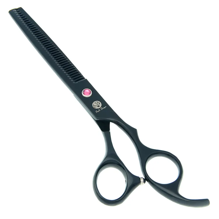 Purple Dragon 7.0" Pet Grooming Straight Shears Salon Thinning&Curved Clippers for Small Animals Dog Hair Cutting Scissors LZS0371