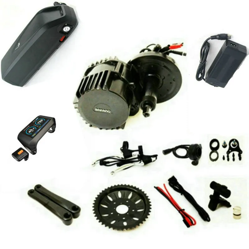 Bafang 8fun BBSHD 미드 드라이브 키트 모터, 48V 1000W DIY Trike Ebike 키트 기어 용 추가 커넥터 Hailong 배터리가있는 SensorLight