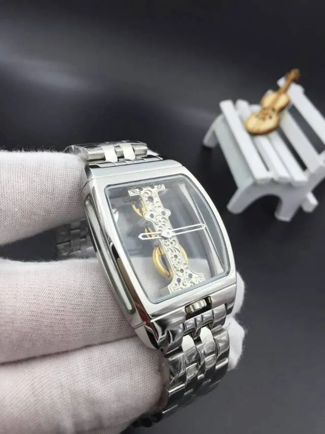 34mmx51mm transparent case movement thin watch mens wristwatch men watch designer automatic mechanical waterproof bracelet strap birthday