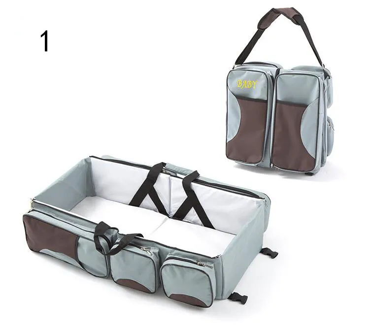 Multi functional Baby Travel Crib Portable Baby Bed Outdoor Folding Bed Travelling Baby Diaper Bag Infant Safety Bag Mommy Bag