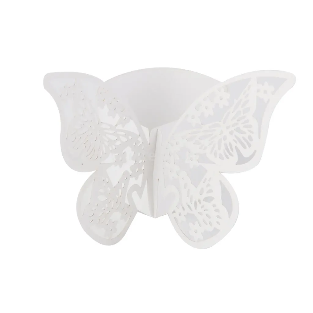 50PCS 3D Farfalla Portatovaglioli di Carta Portatovaglioli Decorazione della Tavola della Festa Nuziale