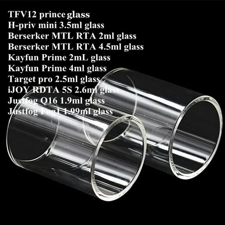 TF12 PRINCE H-PRIV MIN BERSKER MTL RTA Kayfun Prime Hedef Pro IJOY RDTA 5S JustFog Q16 Fog1 Tank Atomizer Pyrex Yedek Cam Tüp