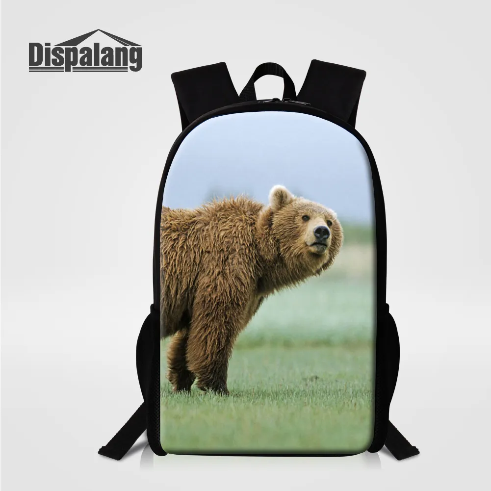 Heren Travel Schoudertassen Bear Design School Bookbag Voor Kinderen Dierafdrukken Mochila Escolar Hoge Kwaliteit Rugzakken Primaire Rugzak SAC