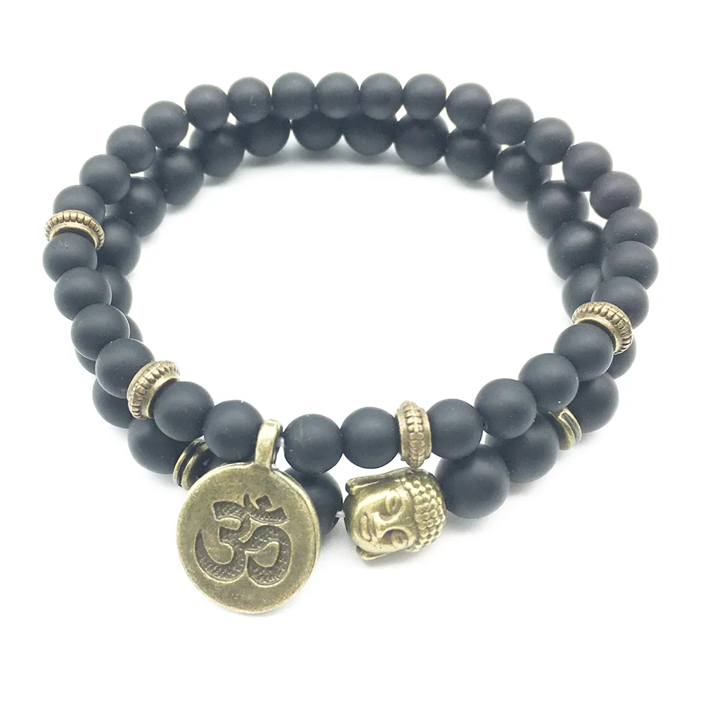 SN1271 On Sale Buddha Ohm Bracelet Set Vintage Design Men`s Yoga Bracelet Fashiopn New Arrival Jewelry Wholesale