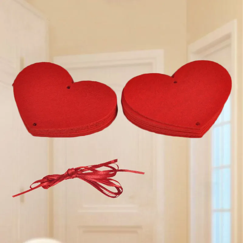 16 Hearts Romantic Wedding Decoration Marriage Room Layout DIY Non-woven Garland Creative Love Heart Curtain ZA5819
