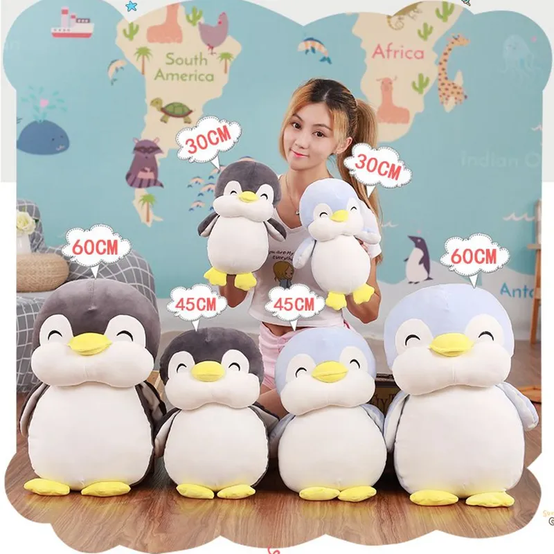 Dorimytrader weiches Fett lächelnd Tierpinguin Plüschspielzeug Big Stuffed Cartoon Penguins Anime Kissen Puppe für Baby Geschenk 24 Zoll 60 cm Dy9609130