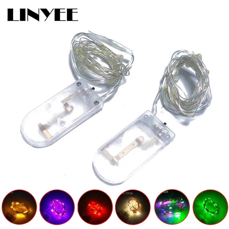 2M 20LEDs Led String Licht CR2032 Batterie Betrieben Micro Mini Licht Kupfer Silber Draht Sternen LED Streifen für Weihnachten Halloween Dekoration