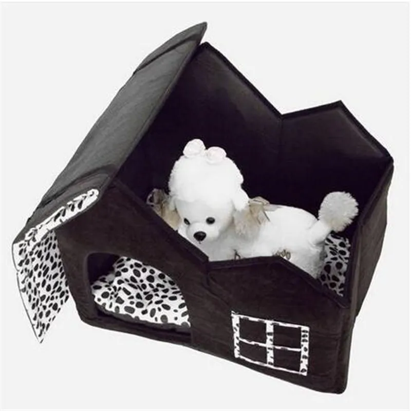 Livraison gratuite Ventes !!! Super doux Style britannique Pet House Taille M Café Dog Houses Chenils Accessoires