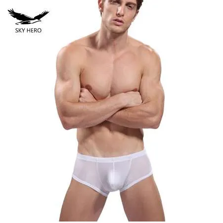 스카이 영웅 복서 남성 속옷 반바지 남성 실크 복서 underpants boxershort 섹시한 calzoncillos homme cueca 통기성 bandashi