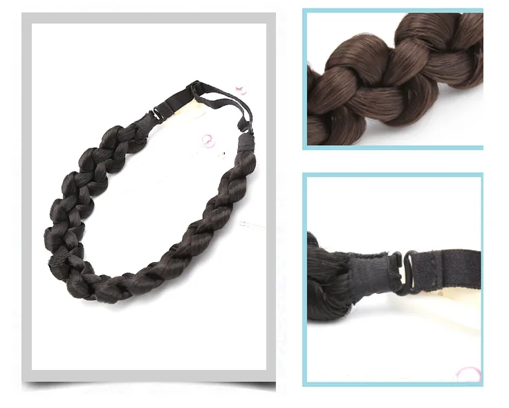 Novas Estrelas 'Impressionante Trançado Headband Peruca Sintética Boho Trança Peruca Trança Tranças de Cabelo Loiro Mulheres Trança Acessórios Para o Cabelo