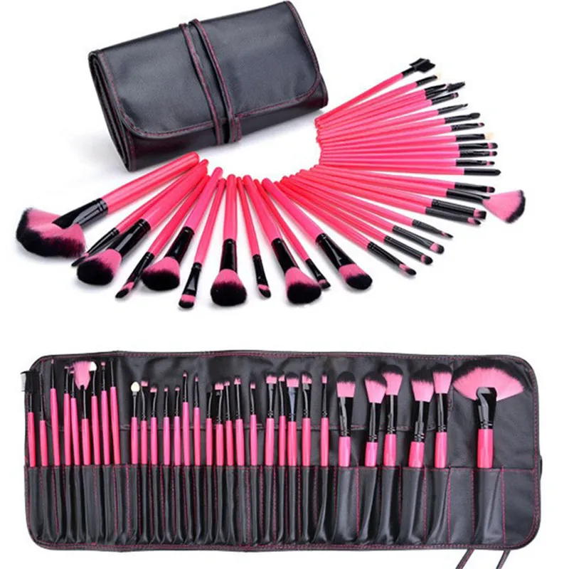 Makeup Brush set 32 pcs Professional Full Cosmetic Foundation Eye shadow Lip Powder Make Up Brushes Tools with Cases bag