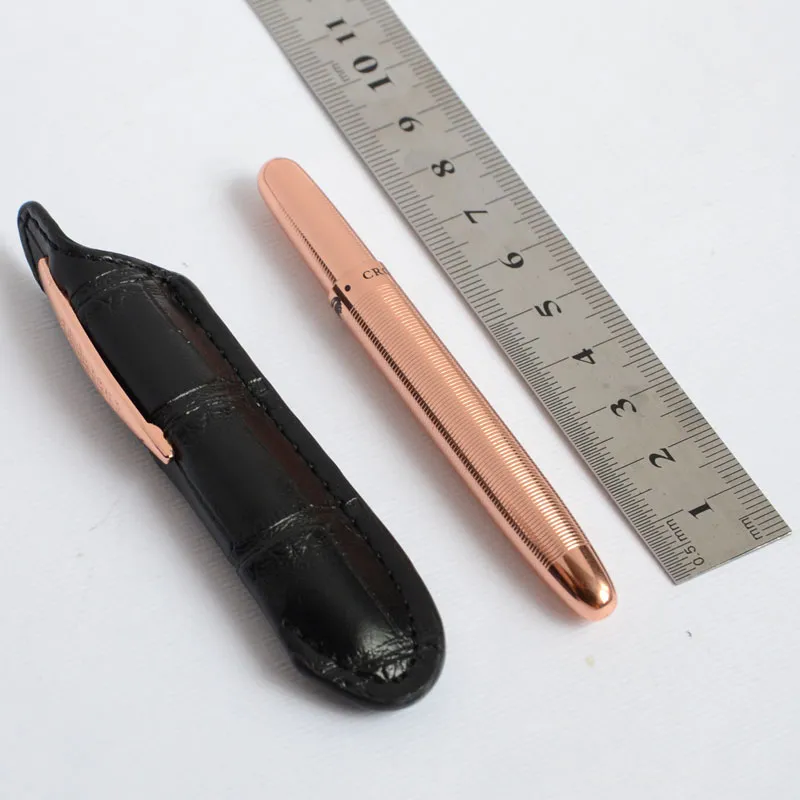 Wholesale MINI CROCODILE ROLLER BALL PEN PEN COPPER RINGS+ POUCH