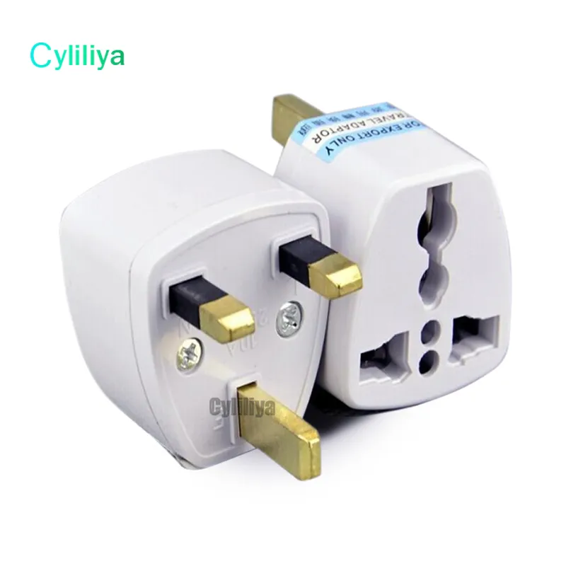 Universal Travel Adapter EU US AU to UK AC Travel Power Plug Charger Adapter Converter 250V 10A Socket Converter White