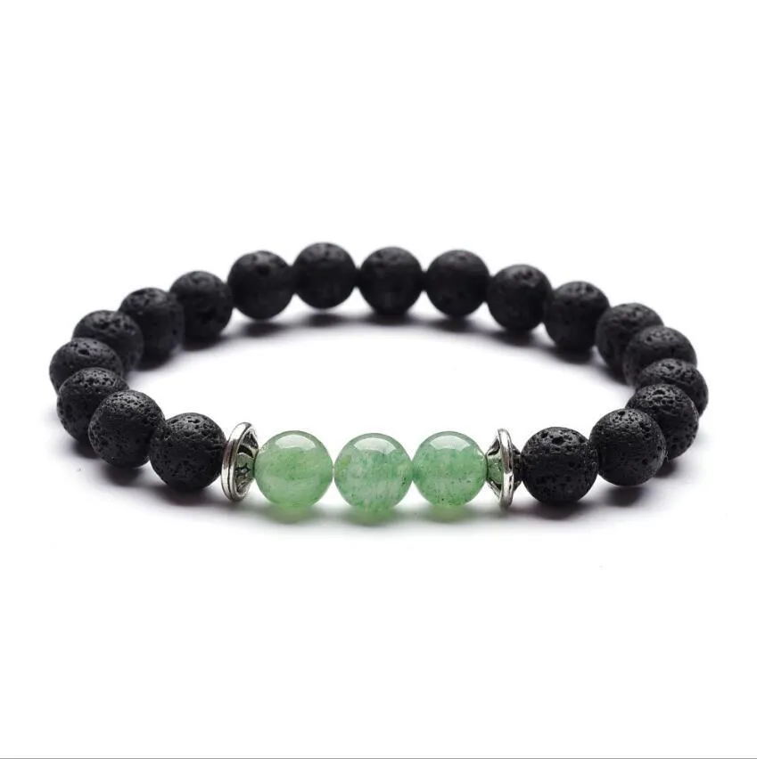 6 estilos preto pedra de lava difusor de óleo essencial pulseira aventurina ágata mulheres homens yoga buddha pulseiras jóias presente