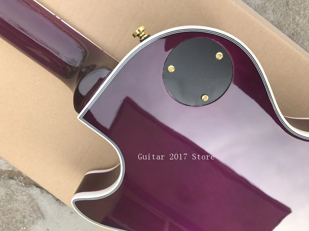 I lager Anpassad elektrisk gitarr med Flame Maple Top i Purple Color är alla färg tillgängliga högkvalitativa GUITARRA3710802