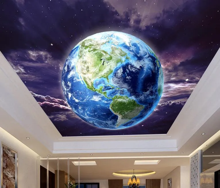 Пользовательские потолочные росписи 3d обои звездное небо обои home decor гостиная 3d потолок фото обои 3d