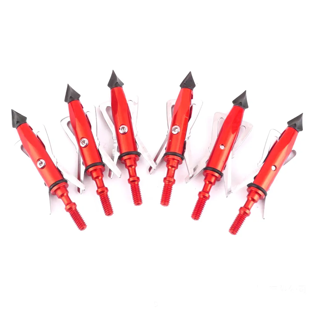 100 grain Arrow Points Stainless Steel Hunting Broadheads 2 Expandable Blade Broadhead Field Tips Hunting for bow arrowheads.