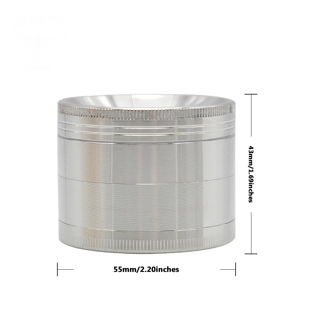 HONEYPUFF 4 Layers Alloy Tobacco Crusher Hand Smoking Grinders Herbal Herb Grinder Crank Muller Mix Color Wholesale