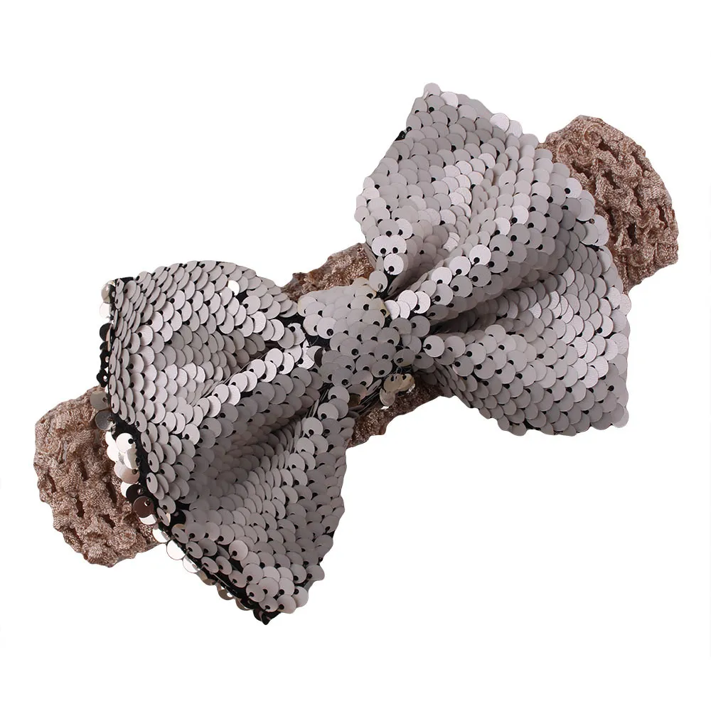 Nieuwste mooie babymeisjes grote paillette booghoofdbanden kinderen kerststreep poka dot head banden pailletten bowknot bunny haaraccessoires a9183