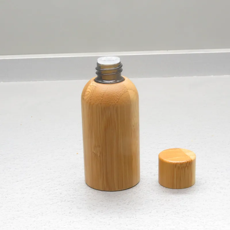 30ml naturlig bambu eterisk oljeflaska med inre plugg bambu olivolja vätska, parfym arom glas tankflaska F327