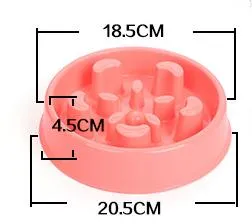 Les bols en plastique pour chiens ralentissent la consommation d'aliments pour animaux de compagnie.