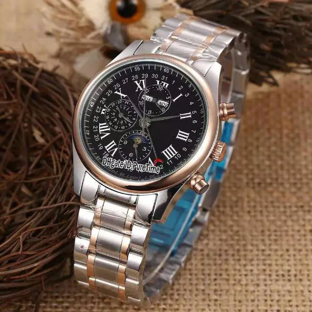 Nowa kolekcja główna L2 773 4 78 6 Peritual Calendar Automatyczna faza księżycowa Daydate Mens Watch zegarki ze stali nierdzewnej 163C3301M297I