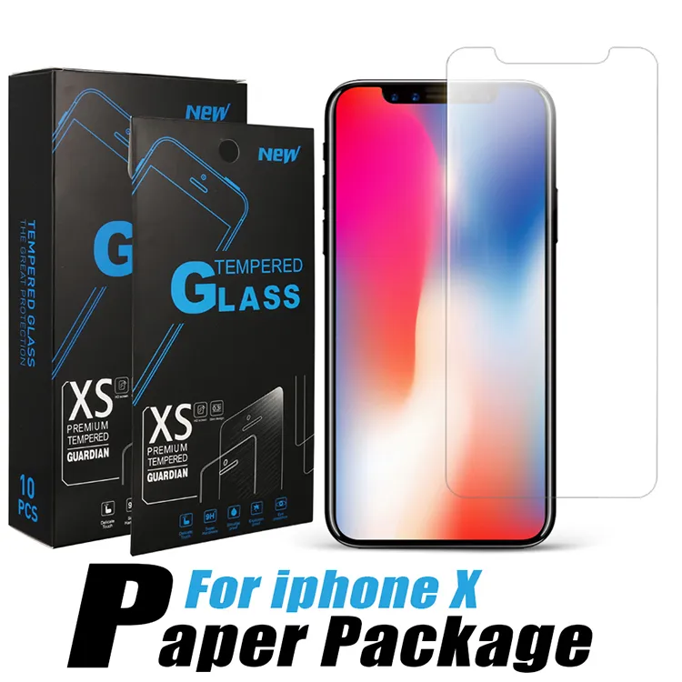 Premium Displayschutzfolie für iPhone 15 14 13 12 11 Pro Max gehärtetes Glas Schutzfolie für Samsung Note20 Huawei P40 Moto G Stylus 5G 2023 mit Einzelhandelsverpackung