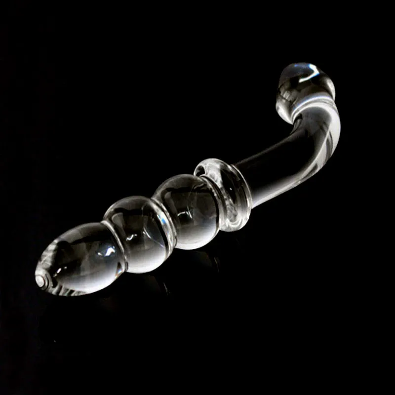 Pyrex Glass Sex Toys Pene artificial Dick Crystal Anal Bead Butt Plug Masaje de próstata Masturbate1368625