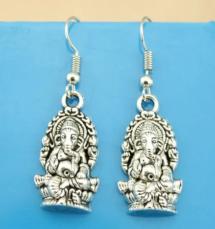 20 Pair Da Jóia Da Liga de Prata Tibetano Do Vintage Religião Ganesha Buda Dangle Brincos Para Mulheres Jóias