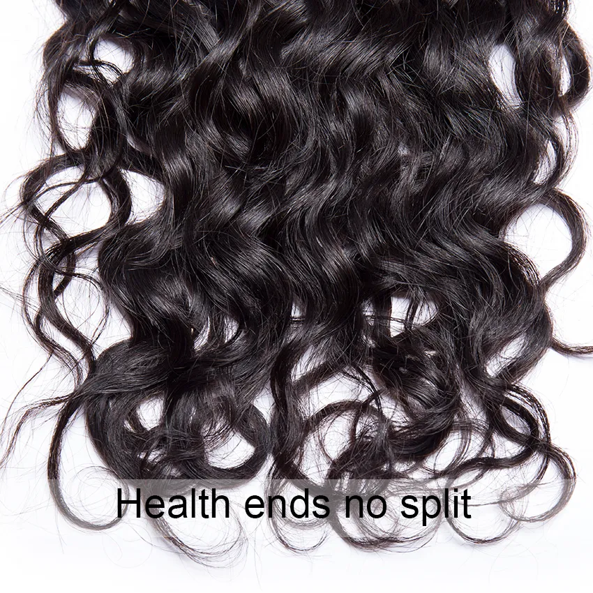 9A Water Wave Lace Closure Brazilian Virgin Human Hair Jerry Curl Natrual Color 44 Lace Closure Part Middle Part1648906