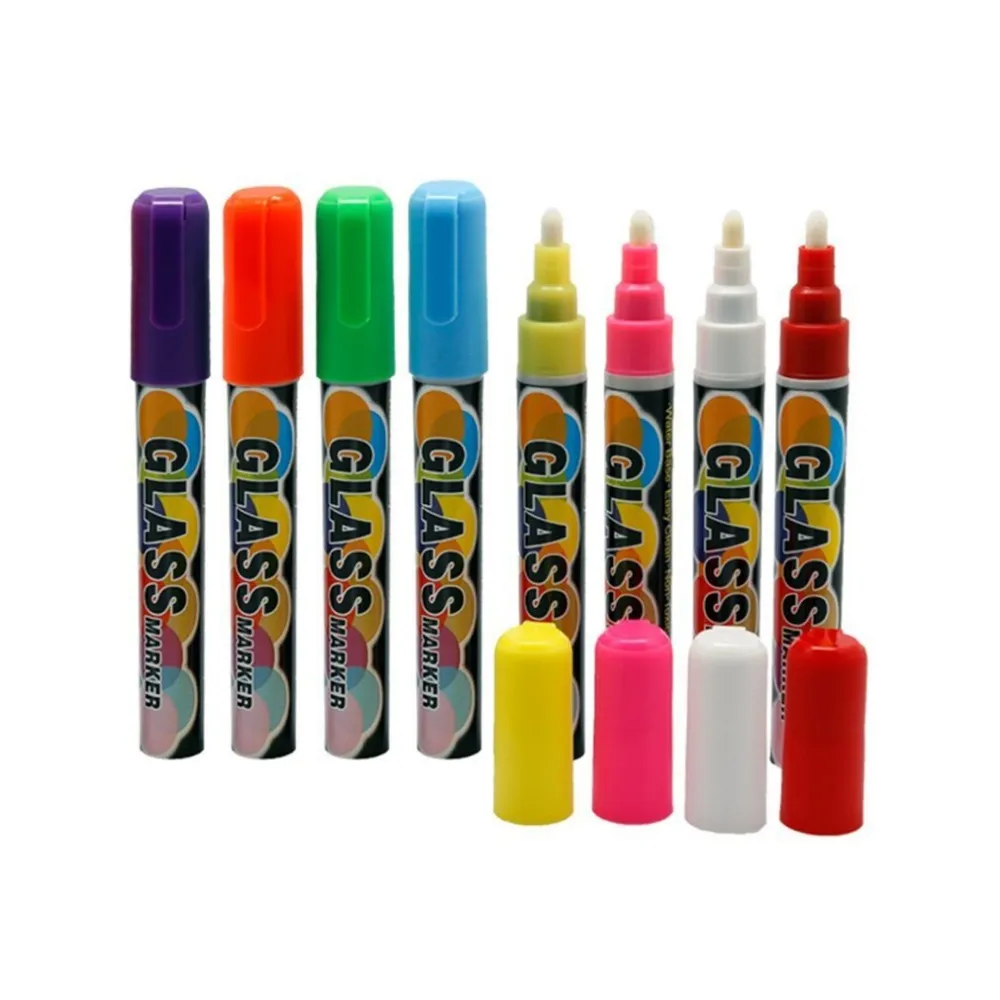 Effaçable 8 couleurs fournitures de bureau surligneur stylos marqueurs de craie liquide néon pour tableau d'écriture LED stylos d'écriture effet néon