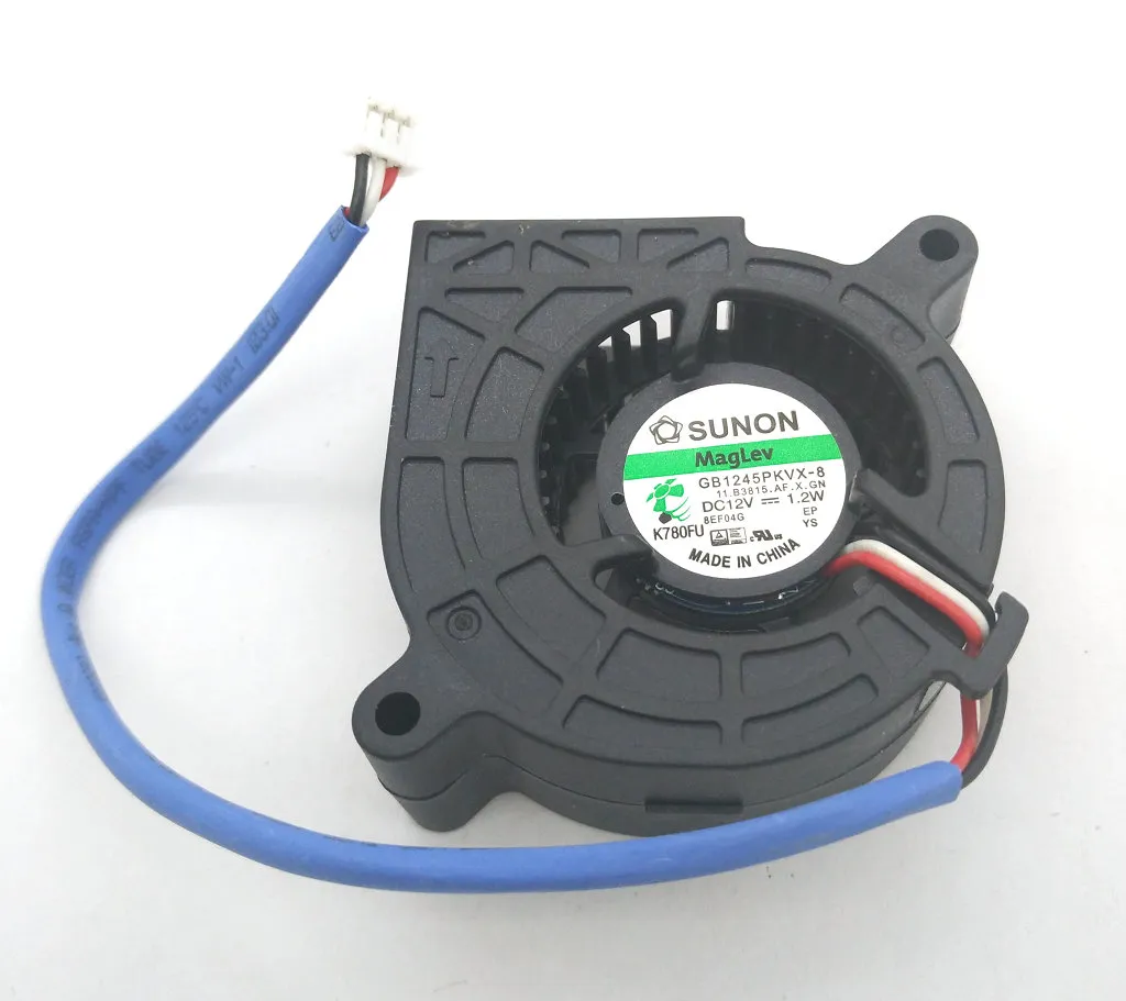 För projektor Blower Cooling Fan New Sunon Original GB1245PKVX-8 AF DC12V 1.2W Speed ​​Signal 3lines 45x20mm