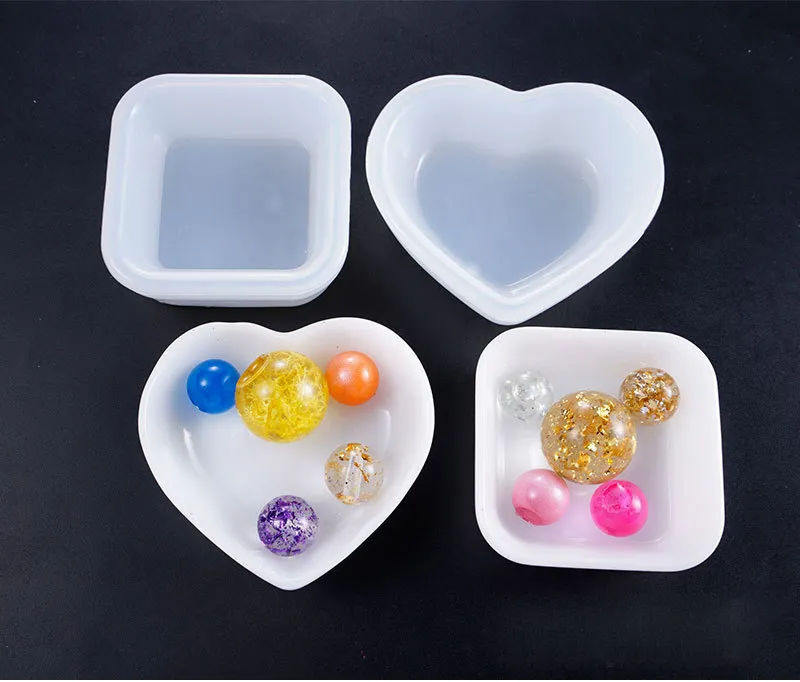 Silicone Mold For Handmade Jewelry Resin And Mini Beads Heart Square Plate  Dish For DIY Epoxy Resin Molding Container From Giftvinco13, $1.44