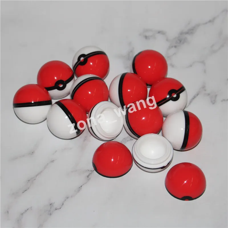 Silicone Container Wax Jars Food Grade Silicone Gel Ball Shaped Storage Box For Dry Glass Bong Accessories DHL Free