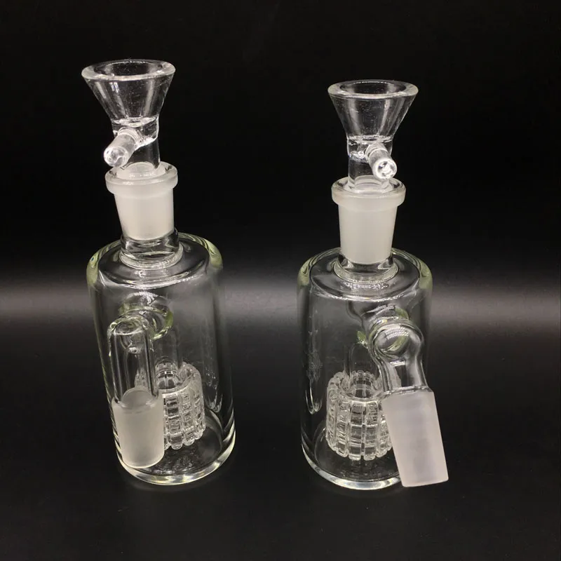 Colectores de cenizas de vidrio 14 mm 18 mm 45 90 grados con tazones de vidrio de 14 mm Percolador de neumáticos Ashcatcher de 14 mm para adaptadores de gancho en J Plataformas petroleras Bong de vidrio