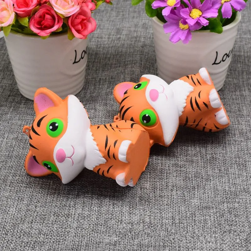 Baby leksaker nya ankomst kawaii squishy tiger squeez mjuk långsam stigande helande roliga leksaker hängande telefonband dekor barn xmas present wh8738390